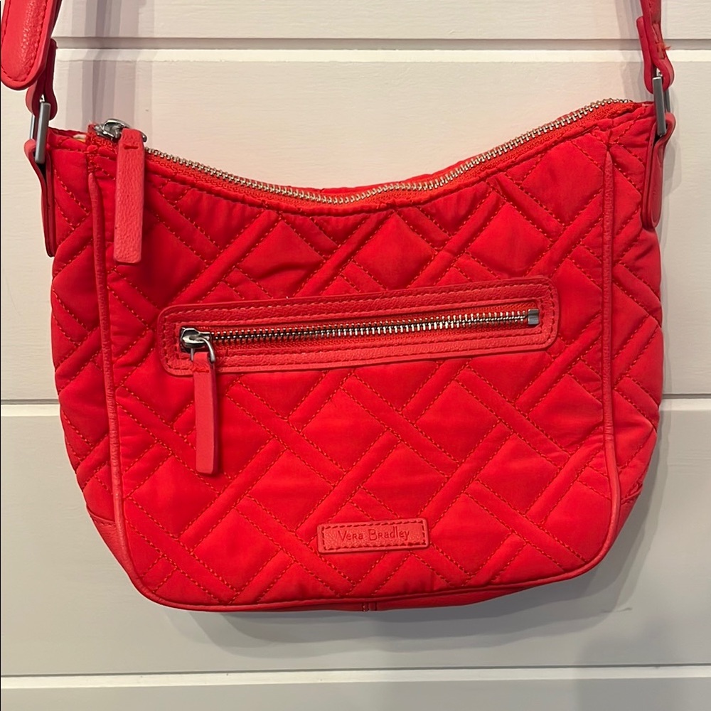 Vera Bradley Red Quilted Crossbody Bag with Adjustable Strap